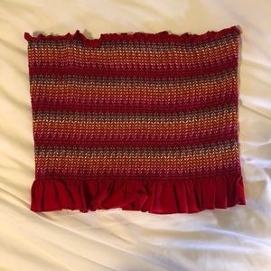 rainbow red forever 21 tube top